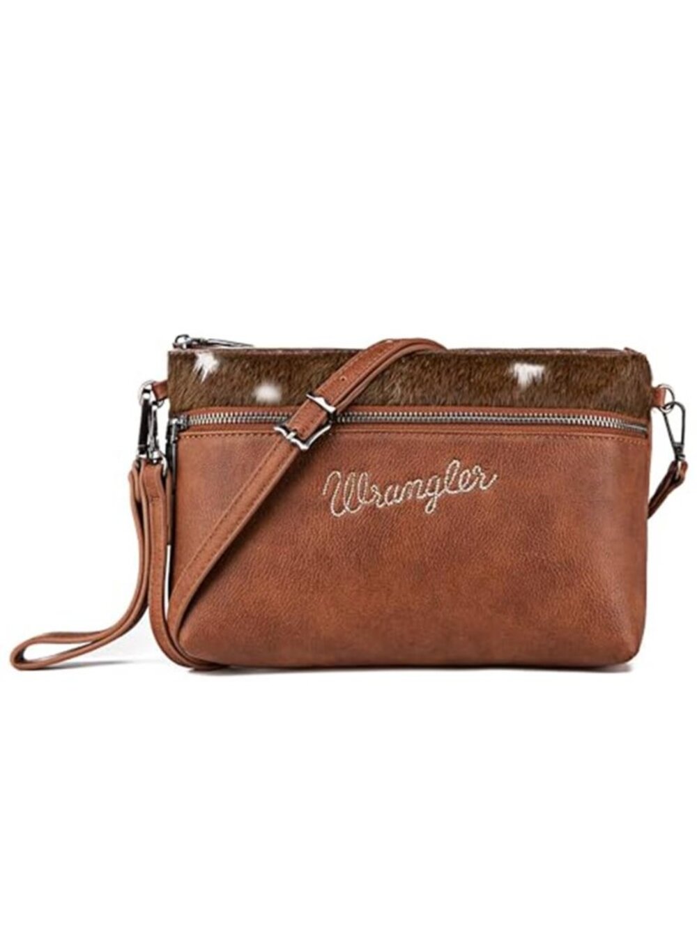 Cowhide Western Crossbody Bag Wristlet Clutch Purse Shoulder Strap Women